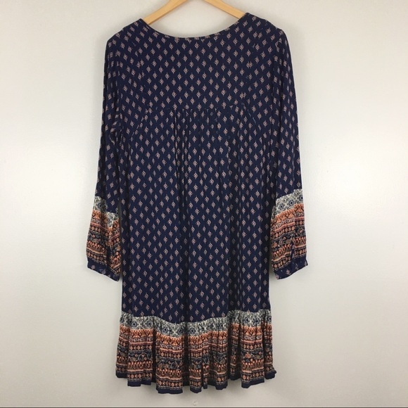 Time and Tru Boho Peasant Paisley Print Dress S - Picture 9 of 16